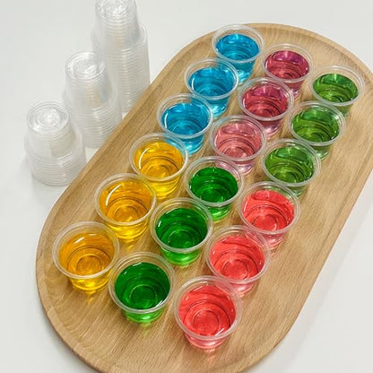 1000 Count-1oz Plastic Shot Glasses Mini Disposable Cups Perfect Container for Jello Shots, Condiments, Tasting, Sauce, Dipping, Samples - size: 1oz-1000Count