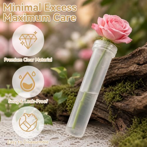 100 Pcs Clear Plastic Floral Water Tubes - 2.8 in Picks