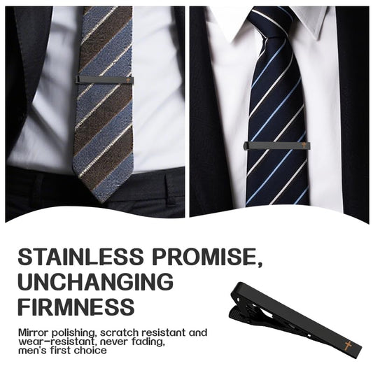 Christian Gifts Cross Tie Clips for Men Baptism Gifts for Pastor Appreciation Gift for Priest Minister Religious Gift - color: jia1