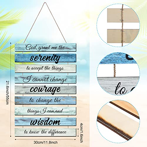 Blulu Serenity Prayer Wood Hanging Wall Sign Religious Home, Prayer