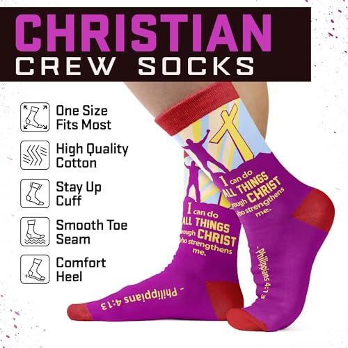 Christian Gifts for Women - Faith-Themed Socks, Perfect Pastor Appreciation Gifts, Unique Catholic gifts for Women, Ideal Religious Stocking Stuffers, Warm, Soft, and Inspirational
