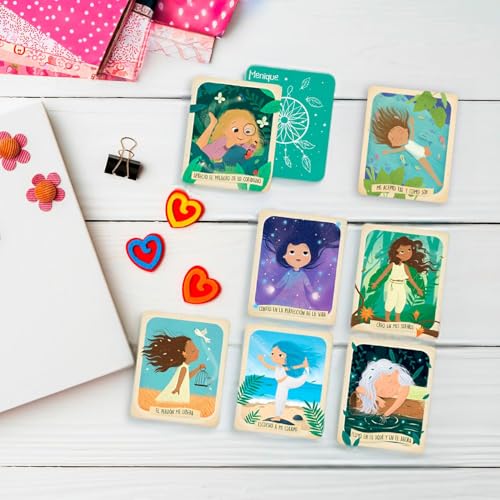 Menique Brilla Memory Matching Game – Spanish Edition – 80 Cards (40 Pairs) with Positive Affirmations for Brave Girls – Mindful Matching Game in Spanish for Confidence and Self-Love - style: (ES) Affirmations