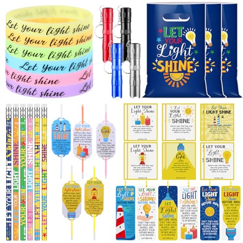 Hortsun 108 Pcs Let Your Light Shine Christian Party Favors