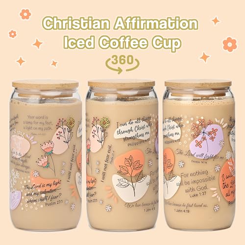 Christian Gifts For Women – Bible Verse Coffee Mug 16oz, My Daily Bible Affirmations Tumbler, Religious Gift & Bible Accessories for Sister, Wife and Friends, Iced Coffee Cups with Lid & Straw - color: Bible Verse-1