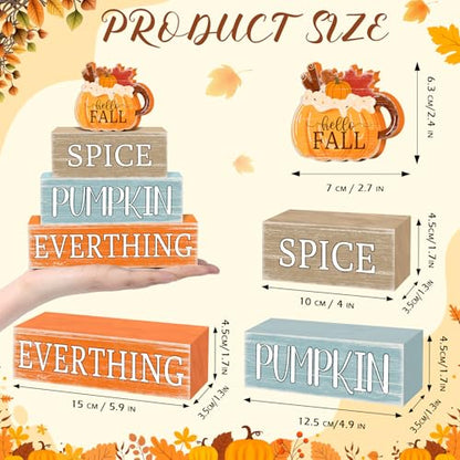 Britimes Fall Pumpkin Tiered Tray Decor Set, 4 Pack, Wooden - style: Pumpkin Spice