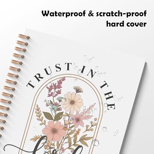 Christian Floral Spiral Notebook, Proverbs 3:5 Bible Journal, Christian Gifts for Women, Trust in the Lord with All Your Heart Scripture Hardcover Notebook Journal, 5.5x8.3 Inch - color: Style 04