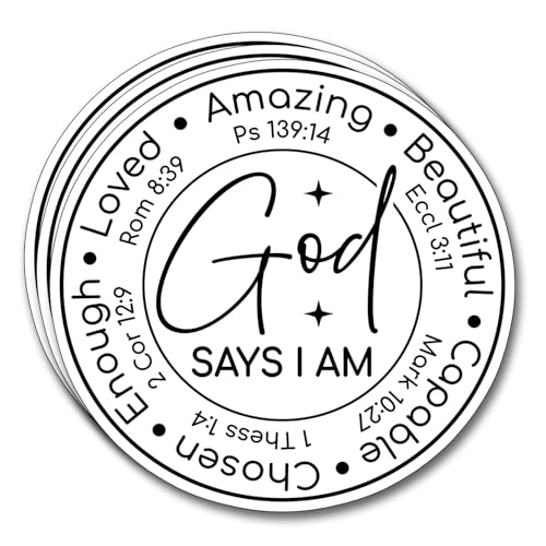 (3Pcs) God Say I Am Sticker Christian Inspirational Decals Decorate Books Laptop Phone Water Bottles Kindles Tumbler Waterproof Vinyl Stickers 3" Inch - color: God Say I Am