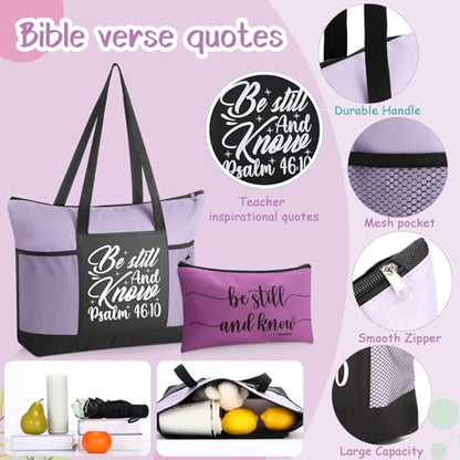 Shinylin 7 Pcs Christian Gift Set for Women Biblical Gifts Women Inspirational Presents Xmas Party Suit - color: Purple