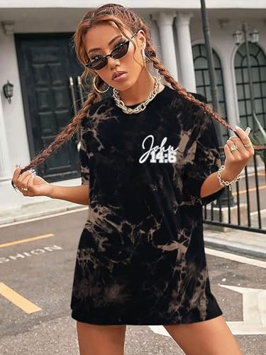 Oversized Christian Shirts Women: Jesus Tshirt Bible Verse Graphic Tee Tops - color: Brown, size: X-Large