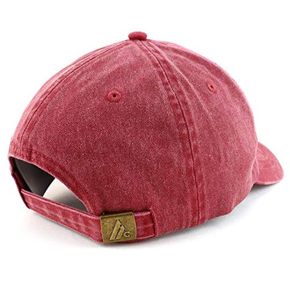 Trendy Apparel Shop Dad Embroidered Pigment Dyed Low Profile Cotton Cap - color: Burgundy
