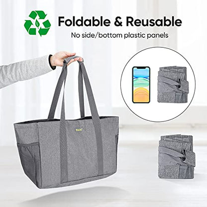 BALEINE Soft 9 Gallon Extra Large Utility Tote, Foldable Reusable Storage Bag (Winter Gray) - color: Winter Gray, size: 1-Pack