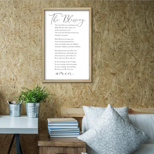 RLWangChao The Blessing Bible Verse Wall Art, 16"×11", Wood - color: The Blessing (Wood), size: 16"L x 11"W