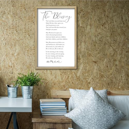 RLWangChao The Blessing Bible Verse Wall Art, 16"×11", Wood - color: The Blessing (Wood), size: 16"L x 11"W