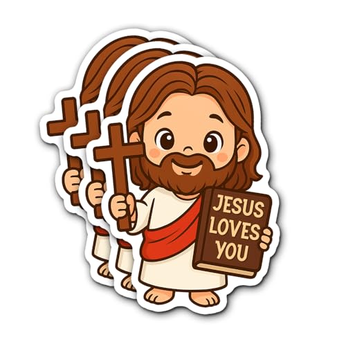 Jesus Love You Sticker 3Pcs Decals Vinyl Waterproof - Journaling Christian Jesus Sticker for Water Bottles, Phone Laptop - color: Jesus Positive