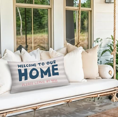 Farmhouse Throw Pillow Cover 12x20,Outdoor Porch Pillows - color: White-home
