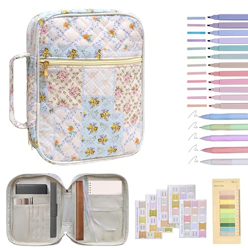 Bible Cover for Women (Spliced Flower, Large-Bag Set) - color: A1 Spliced Flower Set
