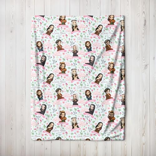 Christening Baby Blanket, Communion Of Saints, Female Saints Blanket, Baptism Gift, Christening Blanket, Throw Blanket For Children, Baby Swaddle Toddler, Holy Saints, First Communion Blanket - color: #Ver13
