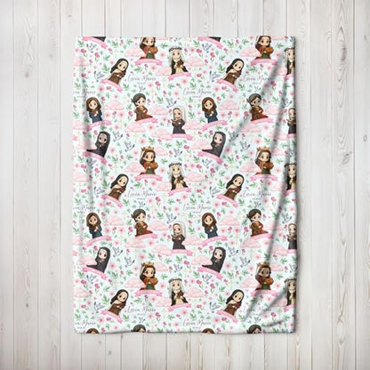 Christening Baby Blanket, Communion Of Saints, Female Saints Blanket, Baptism Gift, Christening Blanket, Throw Blanket For Children, Baby Swaddle Toddler, Holy Saints, First Communion Blanket - color: #Ver13