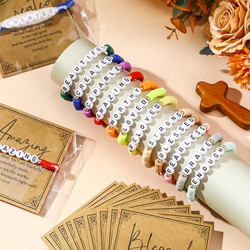 Kenning 24 Set Christian Bracelet for Men Women - color: Bright Color
