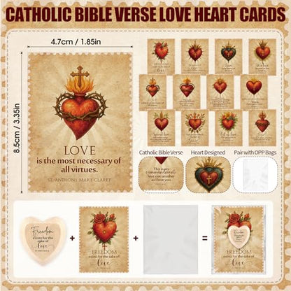 Gerrii 60 Set Christian Token Gift Jesus Love Heart Pocket Hugs, Wood Color - color: Wood Color