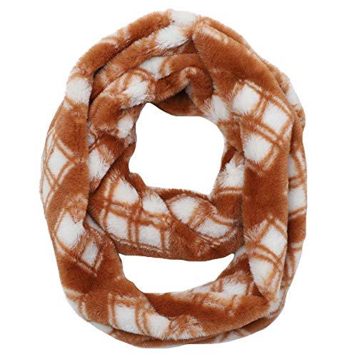 LA CARRIE Womens Leopard Print Infinity Scarf Loop Circle Neck Warmer - color: Ochre Plaid