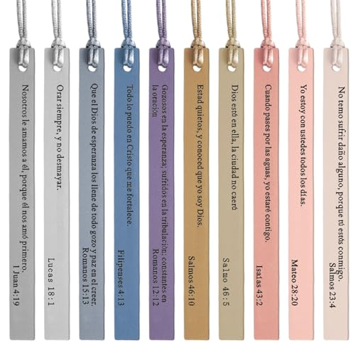 Skyygemm 20 Pcs Christian Leather Bookmarks Gifts for Men Women Bulk Spanish Christian Bible Bookmarks Bible Verses Gifts for Book Club(Morandi Color)