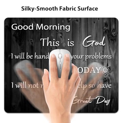 Good Morning This is God Christian Mouse Pad, Rustic Black Wood Desk Mat - color: Custom Designs Art 018