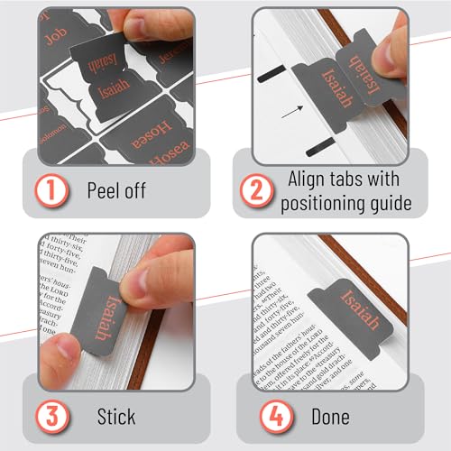 Mr. Pen- Laminated Bible Tabs, 75 pcs, Easy-to-Read & Apply - color: Cool Gray