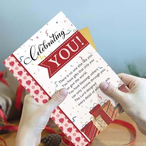 Qiliji Christian Birthday Card for Him Her, Religious Birthday Greeting Card, Inspirational Happy Bday Cards Gifts for Friends Family - color: Christian Birthday