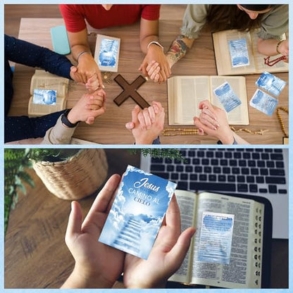 Spanish Gospel Tract Cards, Christian Evangelism Bible Cards for Church - color: JESÚS ES EL ÚNICO CAMINO AL CIELO