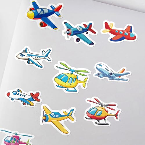1000 Pieces Airplane Sticker Roll for Kids, 10 Styles Cartoon Stickers - style: Airplane