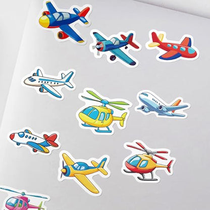 1000 Pieces Airplane Sticker Roll for Kids, 10 Styles Cartoon Stickers - style: Airplane