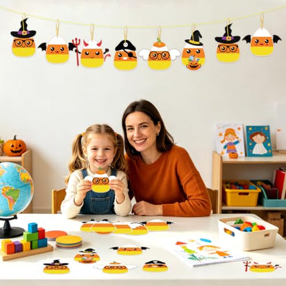 PAIVSUN 24Pcs Halloween Craft Kit for Kids, DIY Candy Corn Stickers (Cute) - style: Candy Corn Cute