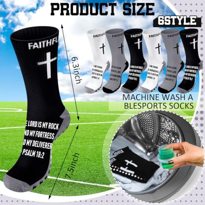 Glitopper 6 Pairs Cross Grip Soccer Socks US 6-13 christian - color: 3 Colors, style: Power