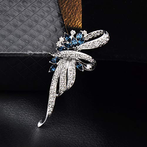 Merdia Created Crystal Brooch Fancy Vintage Style Flower Brooch Pin for Women, girls, ladies with Blue/Purple Created Crystal | Vintage Fashion | Brooches and Pins for Women | Ladies Jewelry - color: 3Pcs Blue