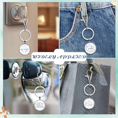 Fumete Christian Keychain Bulk for Wowen Men - style: Blue White Watercolor