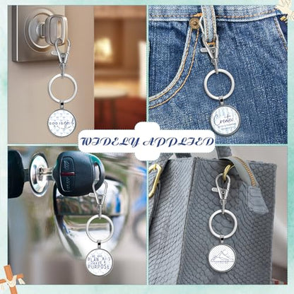 Fumete Christian Keychain Bulk for Wowen Men - style: Blue White Watercolor