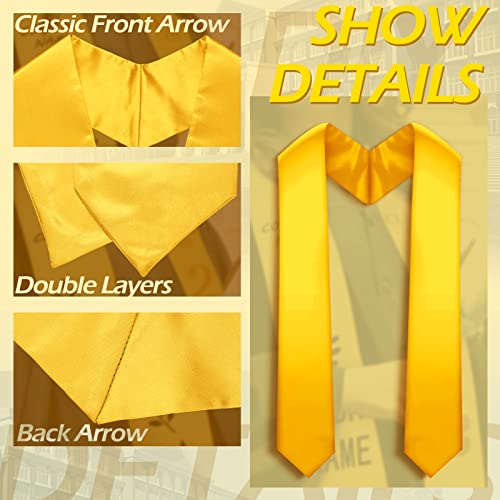 Geyoga 24 Pcs Graduation Stole Bulk Sublimation Blank 70 in - color: Yellow