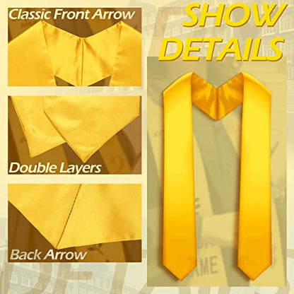 Geyoga 24 Pcs Graduation Stole Bulk Sublimation Blank 70 in - color: Yellow