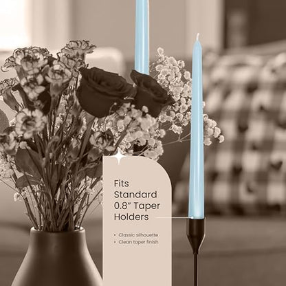 Leor & Lair Light Blue Taper Candles, 12 Pack, 10" Tall Candlesticks - color: Light Blue