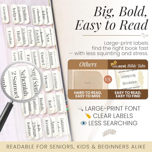 90 Christian Bible Tabs for Women, Men, and Kids - White Floral - color: White Floral