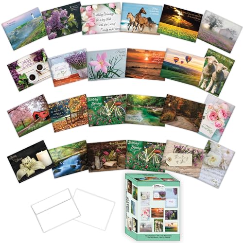 48 All Occasion Religious Greeting Cards Value Pack 1,King James Version Scriptures,Faith Based Greeting Cards,Assorted Designs including Religious Birthday, Thinking of You Cards