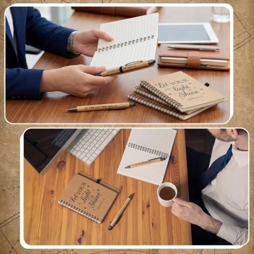 Epakh 10 Pcs Christian Prayer Journal Spiral Notebooks Bulk with Pens Bulk Let Your Light So Shine Notebook Religious Matthew 5: 16 Journal Gifts for Women Men Church Members Bible Study Groups