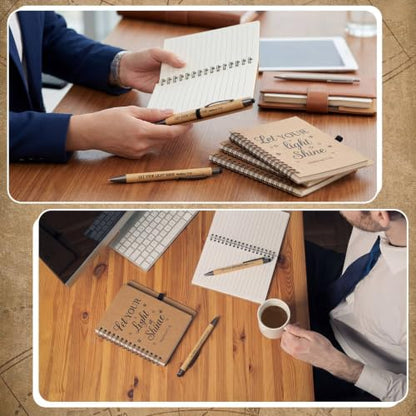 Epakh 10 Pcs Christian Prayer Journal Spiral Notebooks Bulk with Pens Bulk Let Your Light So Shine Notebook Religious Matthew 5: 16 Journal Gifts for Women Men Church Members Bible Study Groups