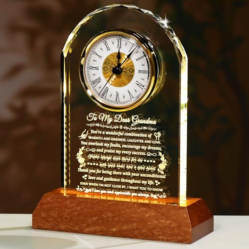 Arikyrist Glass Clock Gifts for Grandma from Granddaughter Grandson - color: Grandma