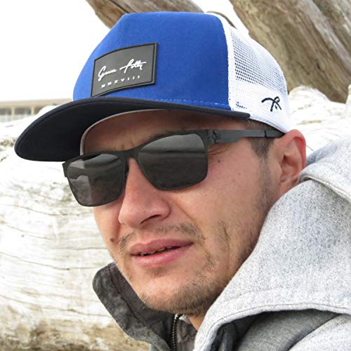 Grace Folly Trucker Hat for Men & Women. Snapback Mesh Caps - color: Blue & Black