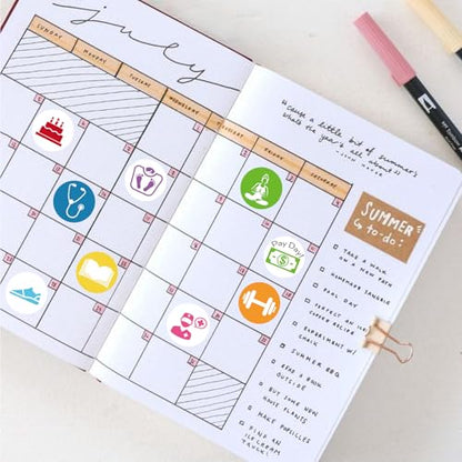 900 Pcs Colorful Calendar and Planner Stickers, Mini Daily Reminder Labels, 0.5 Inch, for Journal, Scrapbook, Fitness, Birthday, Reading,Appointments