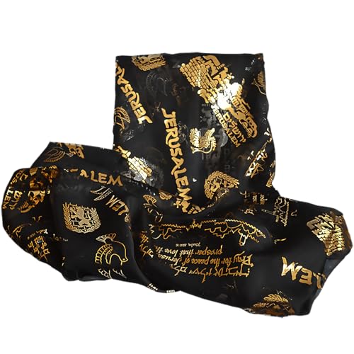 Nana Gifts Jerusalem Scripture Scarf For Women, 20" X 60" - color: Black