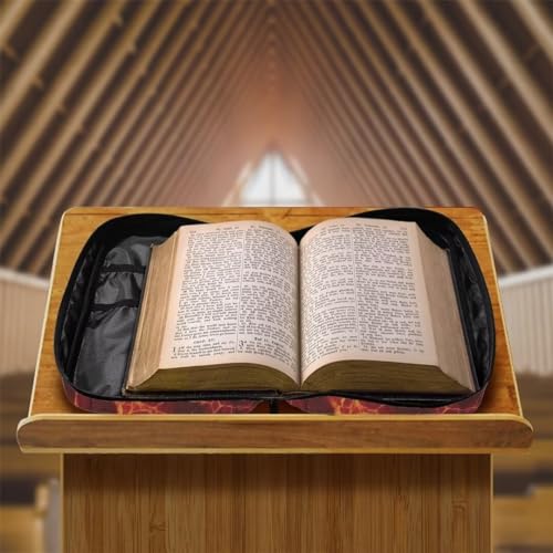 Coldinair Fire Bible Cover Case for Men Women,Bible Bags Book Covers Kids Scripture Carrying Case with Handle and Pocket,Bible Book Carrying Case Tote Handbag - color: Fire