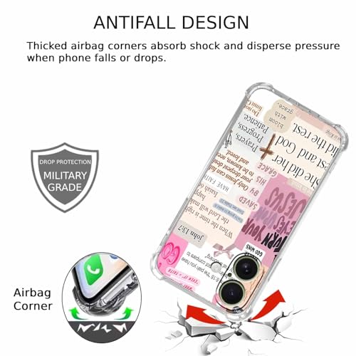 Christian Quotes Aesthetic Vintage Jesus Bible Verse Collage Pattern,Soft TPU Bumper Case for iPhone 17,#3 - color: Bible 3, size: iPhone 17